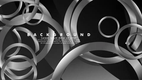 Abstract metal vector background with luxurious shiny gray circles Stock Illustration