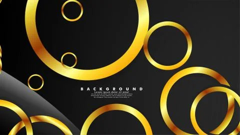 Abstract metal vector background with luxurious shiny gold circles Stock Illustration