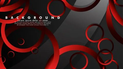 Abstract metal vector background with luxurious shiny red dark circles Stock Illustration