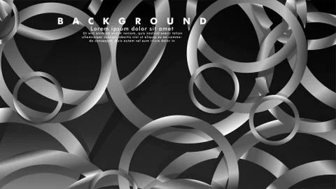 Abstract metal vector background with luxurious shiny gray circles Stock Illustration