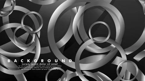 Abstract metal vector background with luxurious shiny gray circles Stock Illustration
