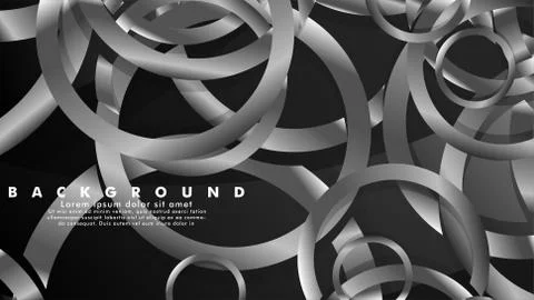 Abstract metal vector background with luxurious shiny gray circles Stock Illustration