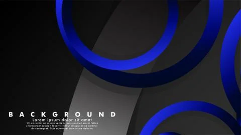 Abstract metal vector background with shiny fancy blue black circles Ilustración de archivo