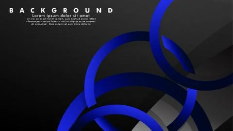 Abstract metal vector background with shiny fancy blue black circles Ilustración de archivo