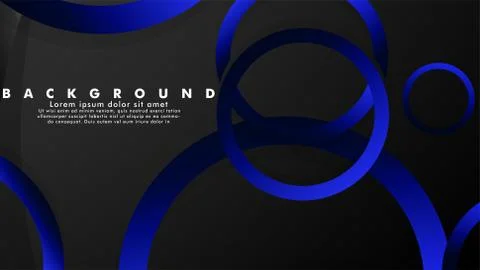 Abstract metal vector background with shiny fancy blue black circles Stock Illustration