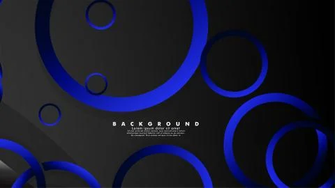 Abstract metal vector background with shiny fancy blue black circles Ilustración de archivo