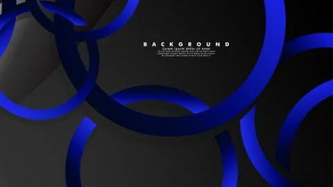 Abstract metal vector background with shiny fancy blue black circles Ilustración de archivo