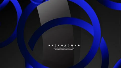 Abstract metal vector background with shiny fancy blue black circles Ilustración de archivo