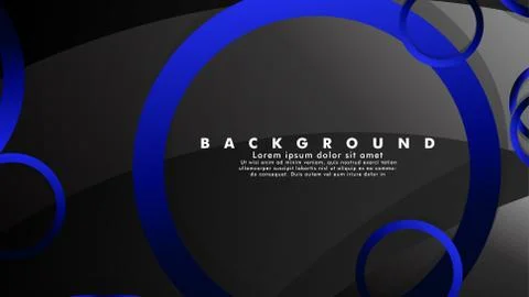 Abstract metal vector background with shiny fancy blue black circles Ilustración de archivo