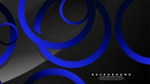 Abstract metal vector background with shiny fancy blue black circles Stock Illustration