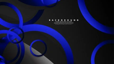 Abstract metal vector background with shiny fancy blue black circles Ilustración de archivo