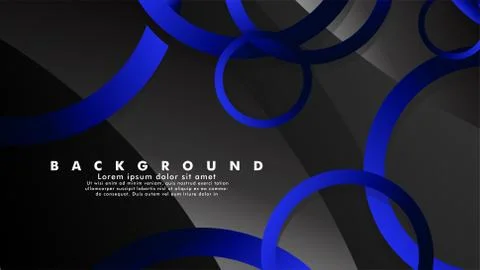 Abstract metal vector background with shiny fancy blue black circles Ilustración de archivo