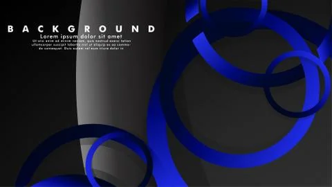 Abstract metal vector background with shiny fancy blue black circles Ilustración de archivo