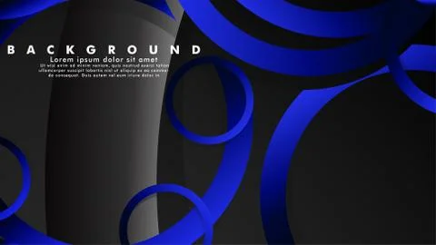 Abstract metal vector background with shiny fancy blue black circles Ilustración de archivo