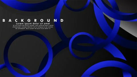 Abstract metal vector background with shiny fancy blue black circles Ilustración de archivo