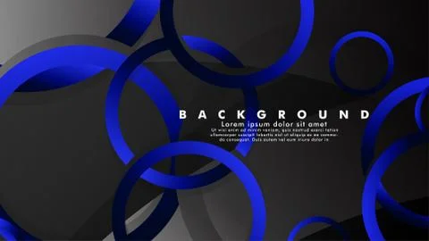 Abstract metal vector background with shiny fancy blue black circles Ilustración de archivo