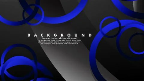 Abstract metal vector background with shiny fancy blue black circles Stock Illustration