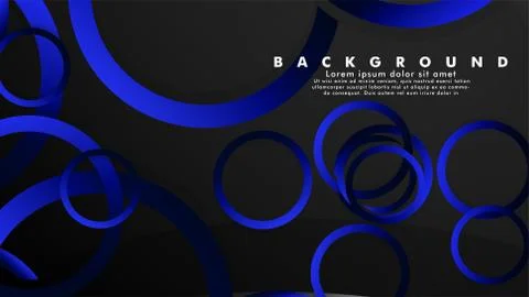 Abstract metal vector background with shiny fancy blue black circles Ilustración de archivo