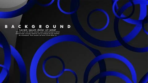 Abstract metal vector background with shiny fancy blue black circles Ilustración de archivo