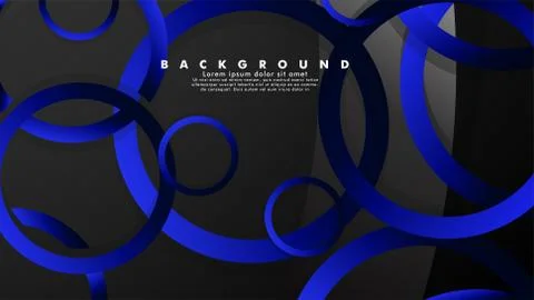 Abstract metal vector background with shiny fancy blue black circles Ilustración de archivo
