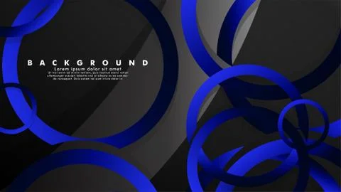 Abstract metal vector background with shiny fancy blue black circles Ilustración de archivo
