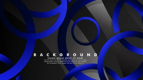 Abstract metal vector background with shiny fancy blue black circles Ilustración de archivo