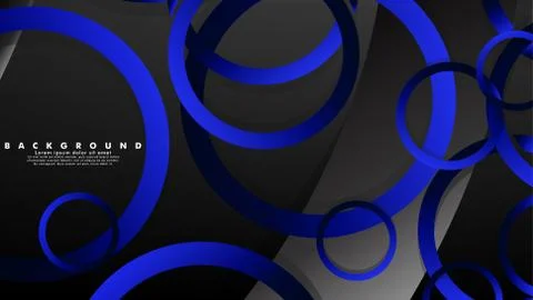 Abstract metal vector background with shiny fancy blue black circles Ilustración de archivo