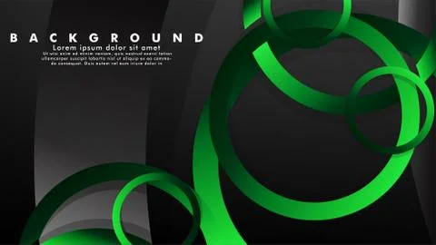 Abstract metal vector background with shiny fancy green black circles Stock Illustration