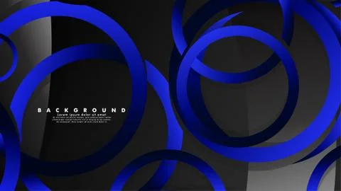 Abstract metal vector background with shiny fancy blue black circles Ilustración de archivo