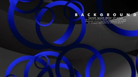 Abstract metal vector background with shiny fancy blue black circles Ilustración de archivo