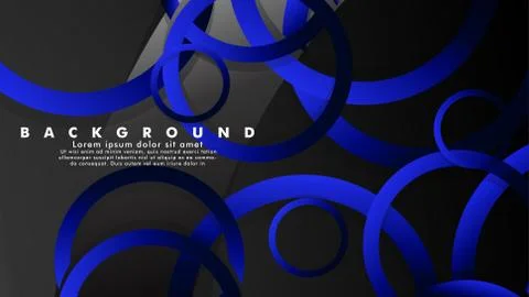 Abstract metal vector background with shiny fancy blue black circles Ilustración de archivo