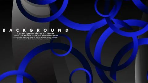 Abstract metal vector background with shiny fancy blue black circles Stock Illustration
