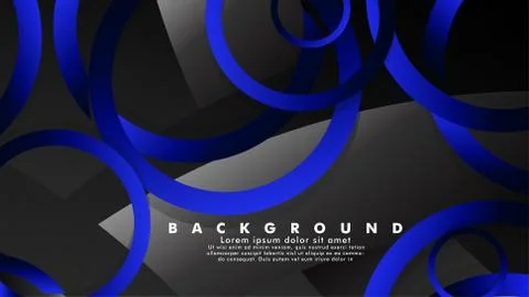 Abstract metal vector background with shiny fancy blue black circles Ilustración de archivo