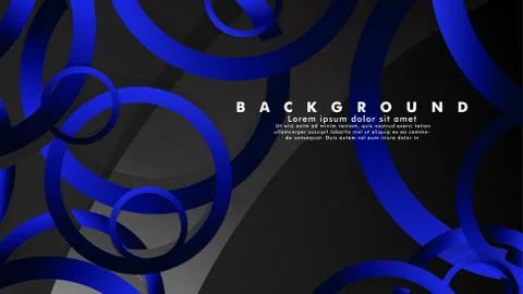 Abstract metal vector background with shiny fancy blue black circles Stock Illustration