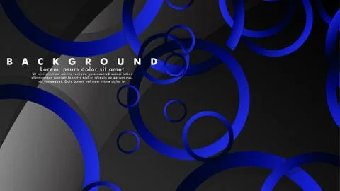 Abstract metal vector background with shiny fancy blue black circles Ilustración de archivo