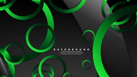 Abstract metal vector background with shiny fancy green black circles Ilustración de archivo