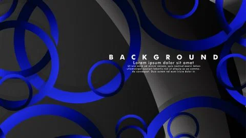 Abstract metal vector background with shiny fancy blue black circles Ilustración de archivo