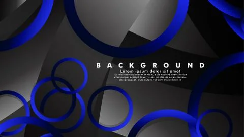 Abstract metal vector background with shiny fancy blue black circles Ilustración de archivo