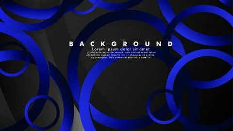 Abstract metal vector background with shiny fancy blue black circles Ilustración de archivo