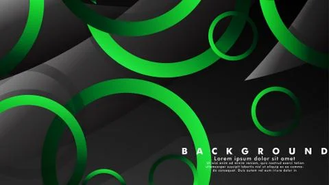 Abstract metal vector background with shiny fancy green black circles Ilustración de archivo