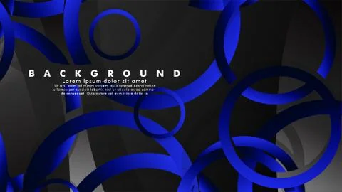 Abstract metal vector background with shiny fancy blue black circles Ilustración de archivo