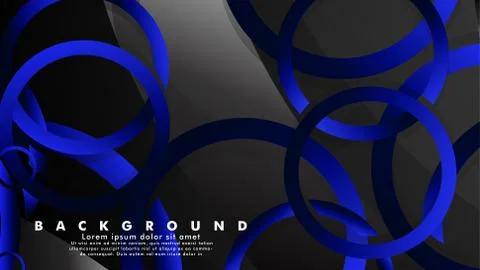Abstract metal vector background with shiny fancy blue black circles Ilustración de archivo