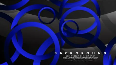 Abstract metal vector background with shiny fancy blue black circles Ilustración de archivo