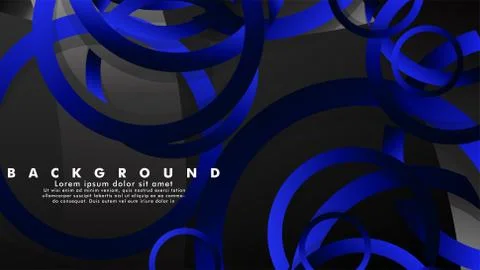 Abstract metal vector background with shiny fancy blue black circles Ilustración de archivo
