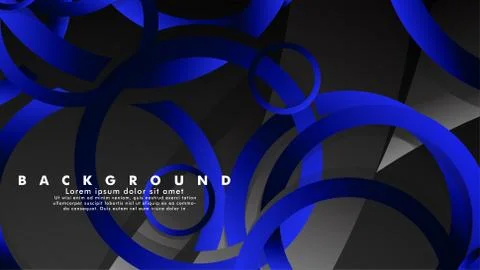 Abstract metal vector background with shiny fancy blue black circles Ilustración de archivo