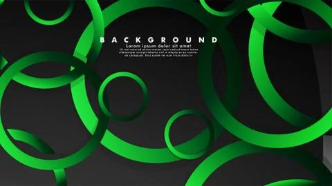 Abstract metal vector background with shiny fancy green black circles Ilustración de archivo