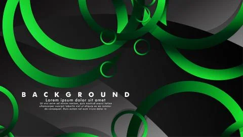 Abstract metal vector background with shiny fancy green black circles Stock Illustration