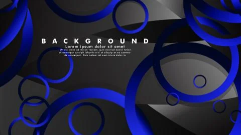Abstract metal vector background with shiny fancy blue black circles Stock Illustration