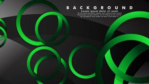 Abstract metal vector background with shiny fancy green black circles Ilustración de archivo