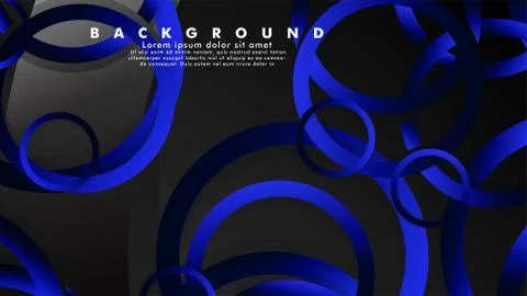Abstract metal vector background with shiny fancy blue black circles Ilustración de archivo